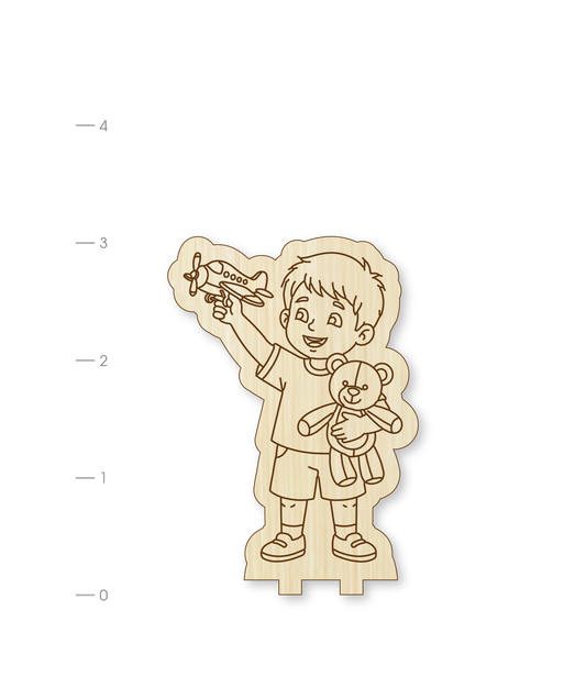 Little Boy with Toys DIY Woodie