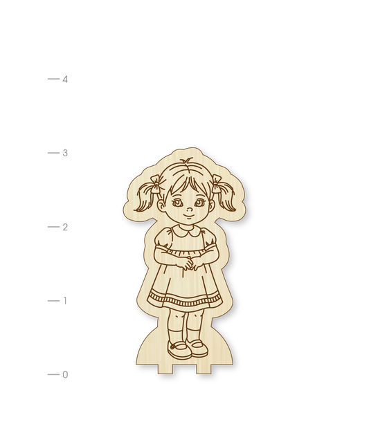 Little Girl with Pigtails DIY Woodie
