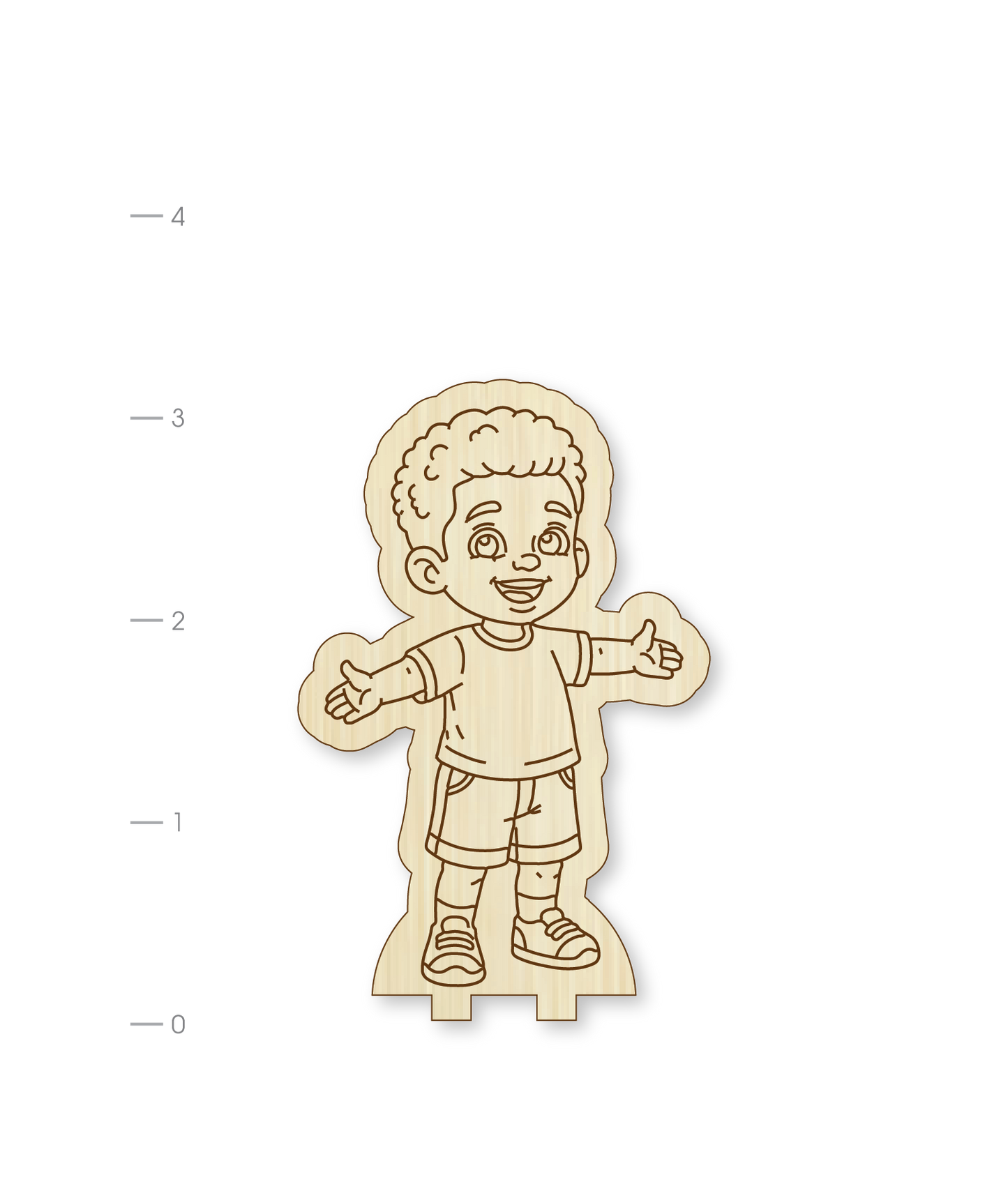 Little Boy with Arms Lifted DIY Woodie