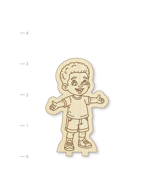 Little Boy with Arms Lifted DIY Woodie