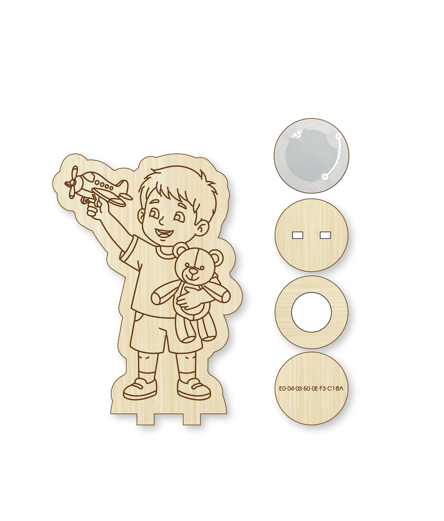 Little Boy with Toys DIY Woodie