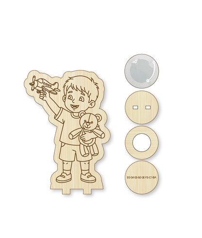 Little Boy with Toys DIY Woodie
