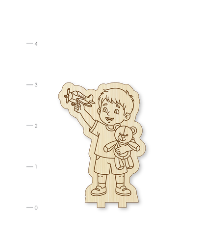 Little Boy with Toys DIY Woodie
