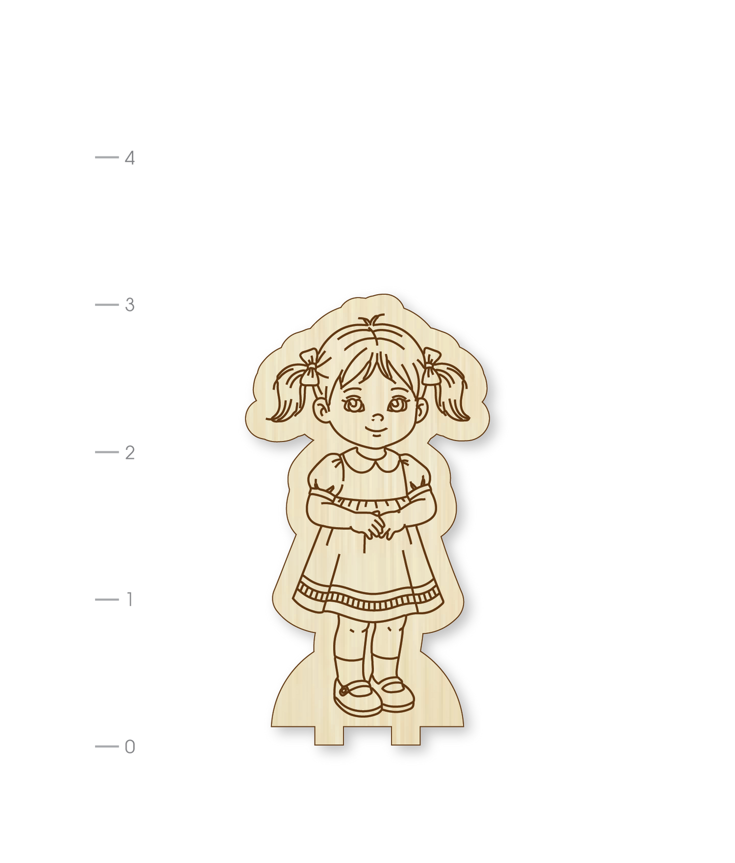 Little Girl with Pigtails DIY Woodie