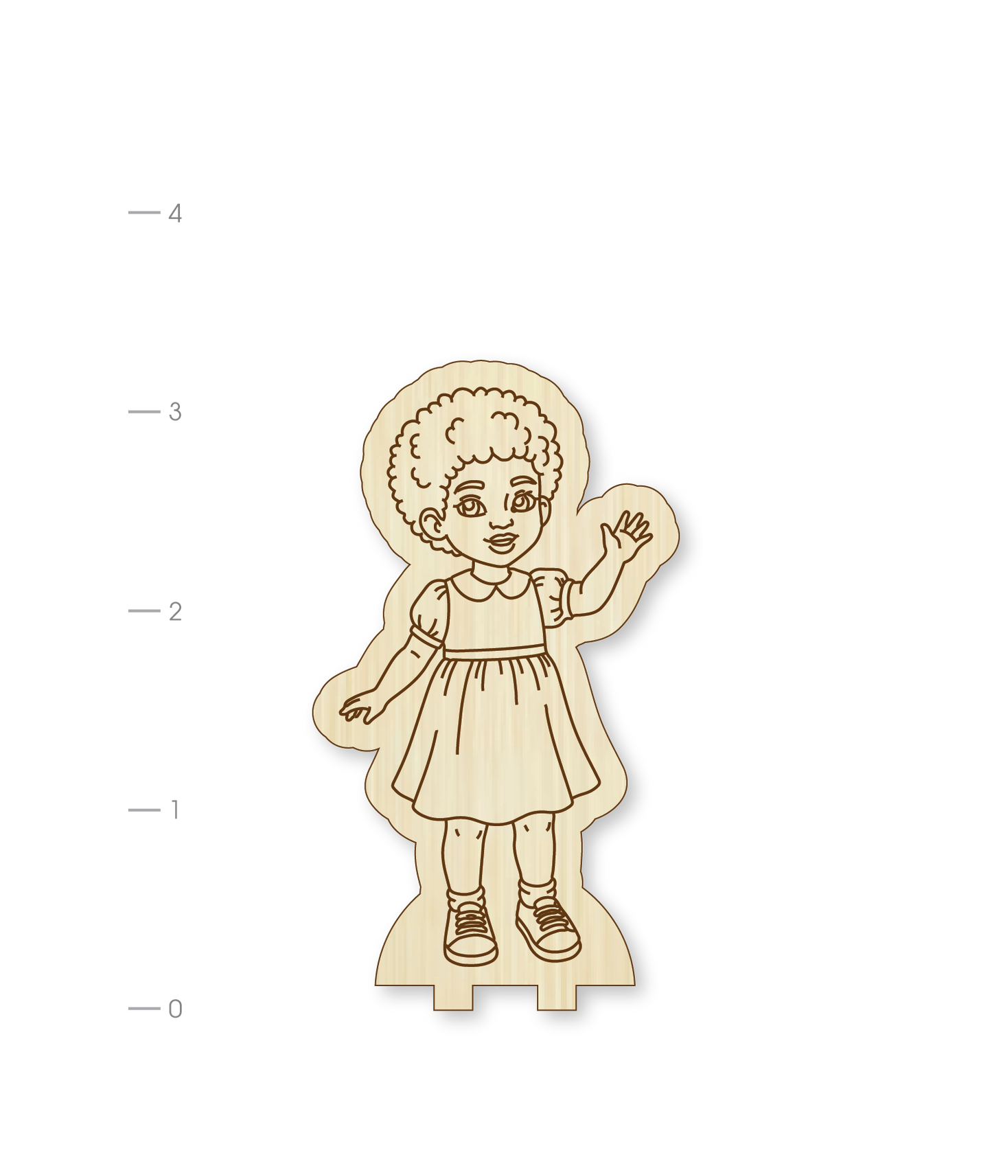 Little Girl with Curly Hair DIY Woodie